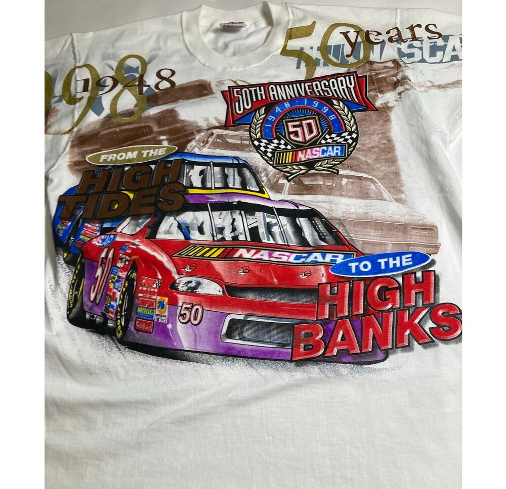 Vintage 1948-1998 Chase Authentics NASCAR 50th Anniversary Racing T-Shirt XL